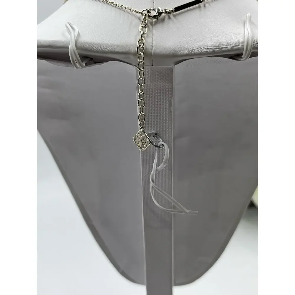 Kendra Scott Gold Plated Elisa Pendant Necklace‎ in Slate Gray Glass Illuision - Picture 14 of 14